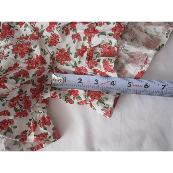 Floral Tiered Ruffle Back Smocked Ruffle Fairy Whimsigoth Romper Sz S (WB496) - Picture 8 of 8